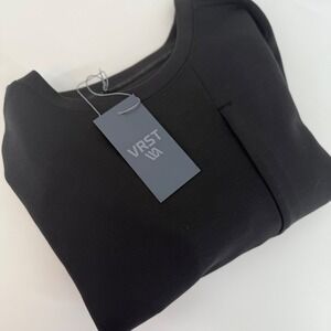 VRST Men's Black Pinnacle Fleece Crewneck Sweatshirt Long Sleeve‎ Tagged Small